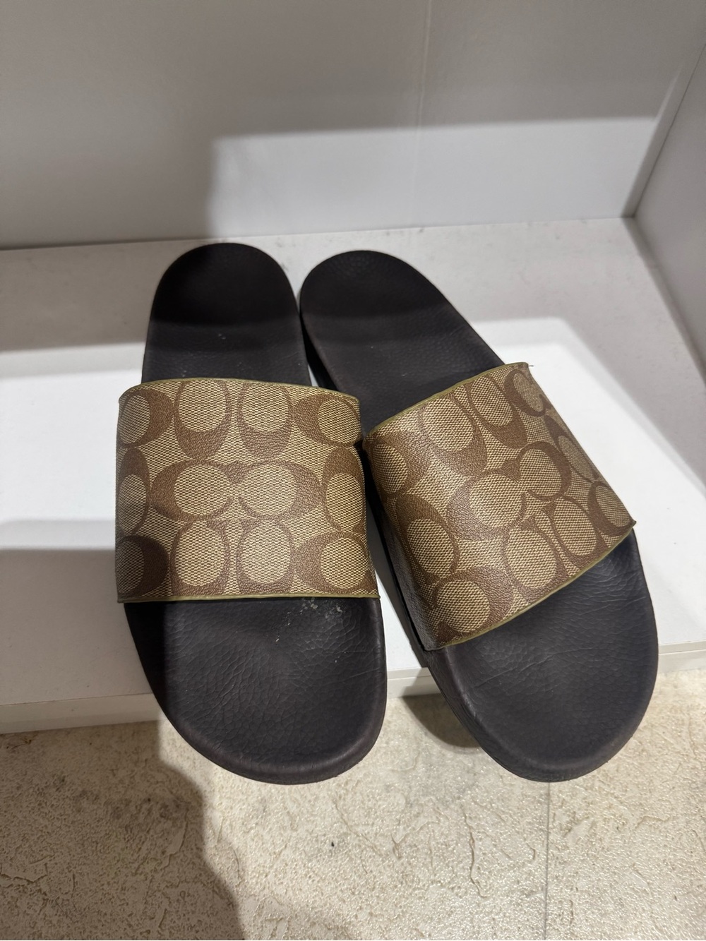 Coach Brown Signature Logo Slide Sandal - Picture 3 of 3